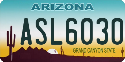 AZ license plate ASL6030