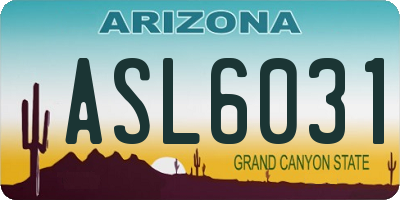 AZ license plate ASL6031