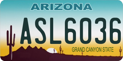 AZ license plate ASL6036