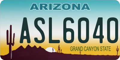 AZ license plate ASL6040
