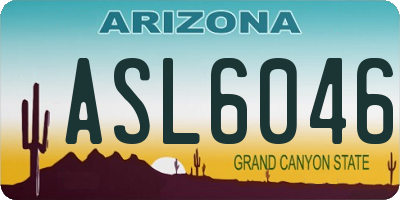 AZ license plate ASL6046
