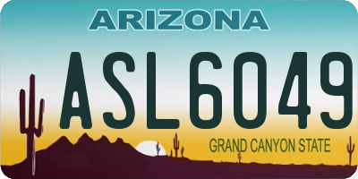 AZ license plate ASL6049