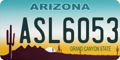 AZ license plate ASL6053