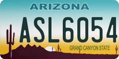 AZ license plate ASL6054