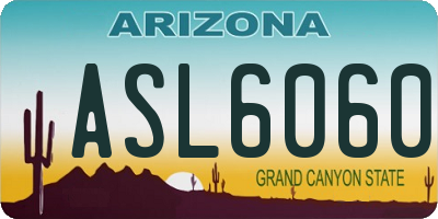 AZ license plate ASL6060