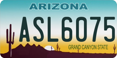 AZ license plate ASL6075