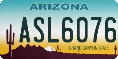 AZ license plate ASL6076