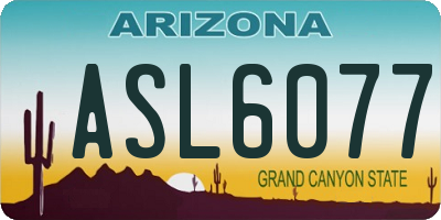 AZ license plate ASL6077
