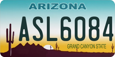 AZ license plate ASL6084