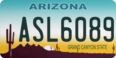 AZ license plate ASL6089
