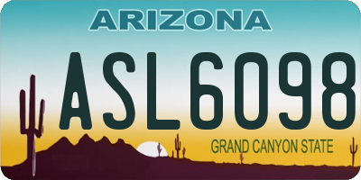 AZ license plate ASL6098