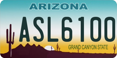 AZ license plate ASL6100