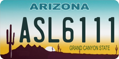 AZ license plate ASL6111