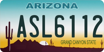 AZ license plate ASL6112