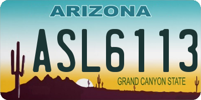 AZ license plate ASL6113
