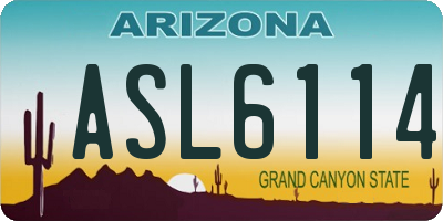 AZ license plate ASL6114