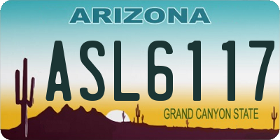 AZ license plate ASL6117