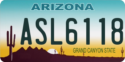 AZ license plate ASL6118
