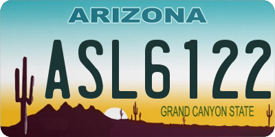 AZ license plate ASL6122