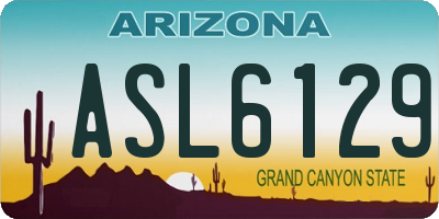 AZ license plate ASL6129