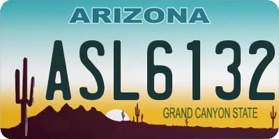 AZ license plate ASL6132