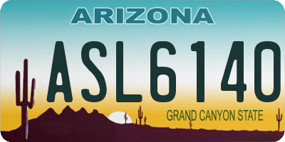 AZ license plate ASL6140