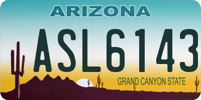 AZ license plate ASL6143