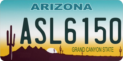 AZ license plate ASL6150