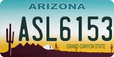 AZ license plate ASL6153
