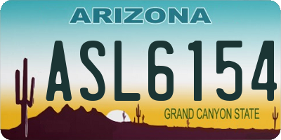 AZ license plate ASL6154