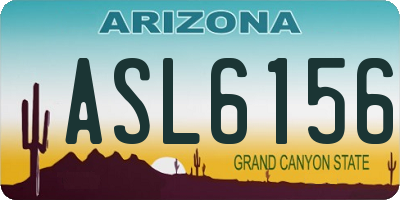AZ license plate ASL6156