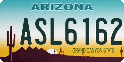 AZ license plate ASL6162