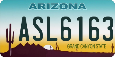 AZ license plate ASL6163