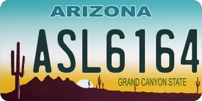 AZ license plate ASL6164