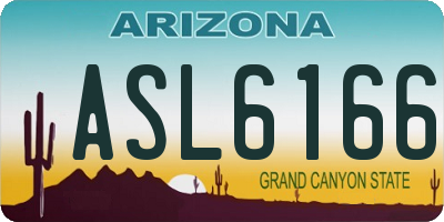 AZ license plate ASL6166