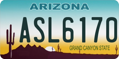 AZ license plate ASL6170