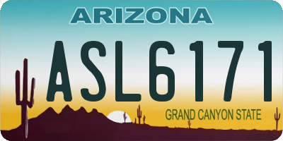 AZ license plate ASL6171