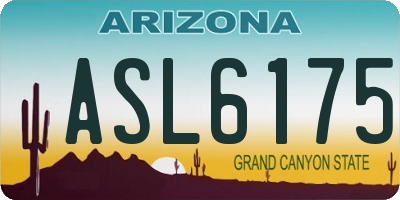 AZ license plate ASL6175