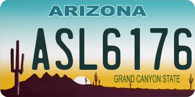 AZ license plate ASL6176