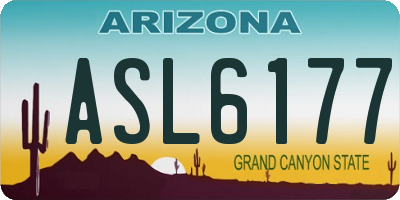 AZ license plate ASL6177