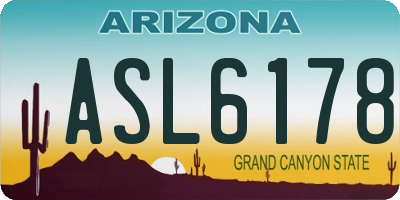 AZ license plate ASL6178
