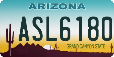 AZ license plate ASL6180