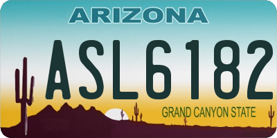AZ license plate ASL6182