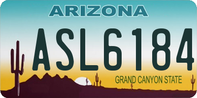 AZ license plate ASL6184