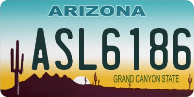 AZ license plate ASL6186