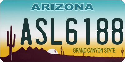 AZ license plate ASL6188