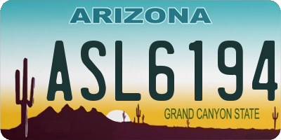AZ license plate ASL6194