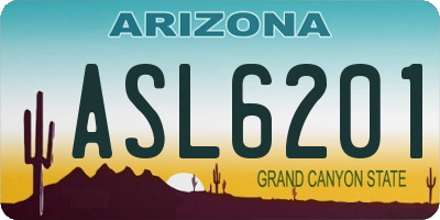 AZ license plate ASL6201