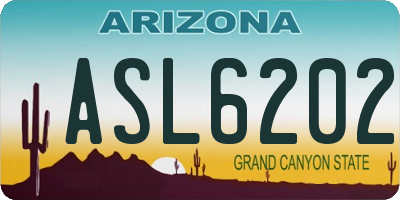 AZ license plate ASL6202