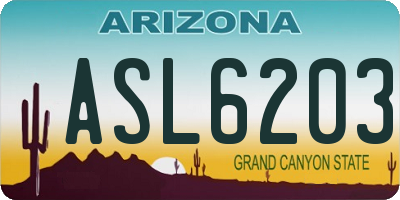 AZ license plate ASL6203